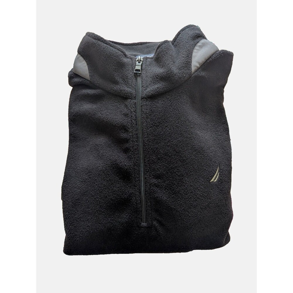 Nautica Pullover Fleece Jacket Mens XXL Black 1/4 Zip